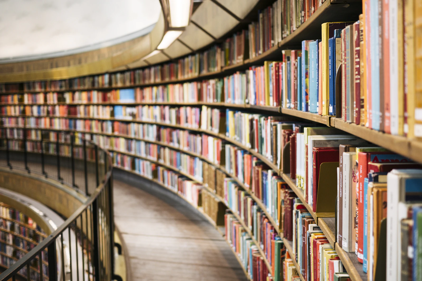 Reading room lined with books